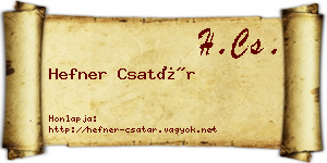 Hefner Csatár névjegykártya